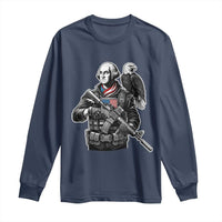 George Washington Tactical Soldier Long Sleeve Shirt Military Patriot Bald Eagle USA Flag Gift