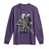 George Washington Tactical Soldier Long Sleeve Shirt Military Patriot Bald Eagle USA Flag Gift