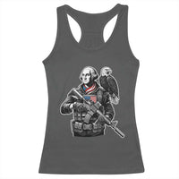 George Washington Tactical Soldier Racerback Tank Top Military Patriot Bald Eagle USA Flag Gift