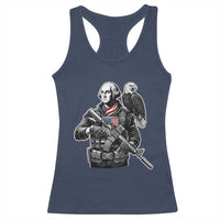 George Washington Tactical Soldier Racerback Tank Top Military Patriot Bald Eagle USA Flag Gift