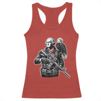 George Washington Tactical Soldier Racerback Tank Top Military Patriot Bald Eagle USA Flag Gift