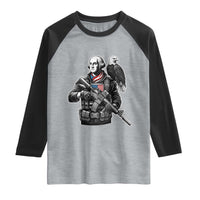 George Washington Tactical Soldier Raglan Shirt Military Patriot Bald Eagle USA Flag Gift
