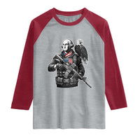 George Washington Tactical Soldier Raglan Shirt Military Patriot Bald Eagle USA Flag Gift