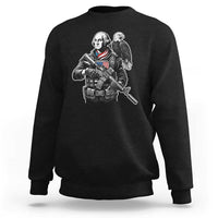 George Washington Tactical Soldier Sweatshirt Military Patriot Bald Eagle USA Flag Gift