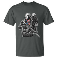George Washington Tactical Soldier T Shirt Military Patriot Bald Eagle USA Flag Gift