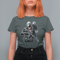 George Washington Tactical Soldier T Shirt For Women Military Patriot Bald Eagle USA Flag Gift