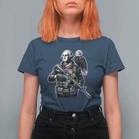 George Washington Tactical Soldier T Shirt For Women Military Patriot Bald Eagle USA Flag Gift
