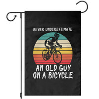 Never Underestimate An Old Guy On A Bicycle Garden Flag Cycling Lover Gift