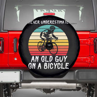 Never Underestimate An Old Guy On A Bicycle Spare Tire Cover Cycling Lover Gift
