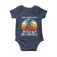 Never Underestimate An Old Guy On A Bicycle Baby Onesie Cycling Lover Gift