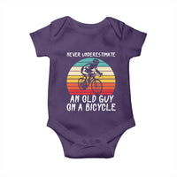 Never Underestimate An Old Guy On A Bicycle Baby Onesie Cycling Lover Gift