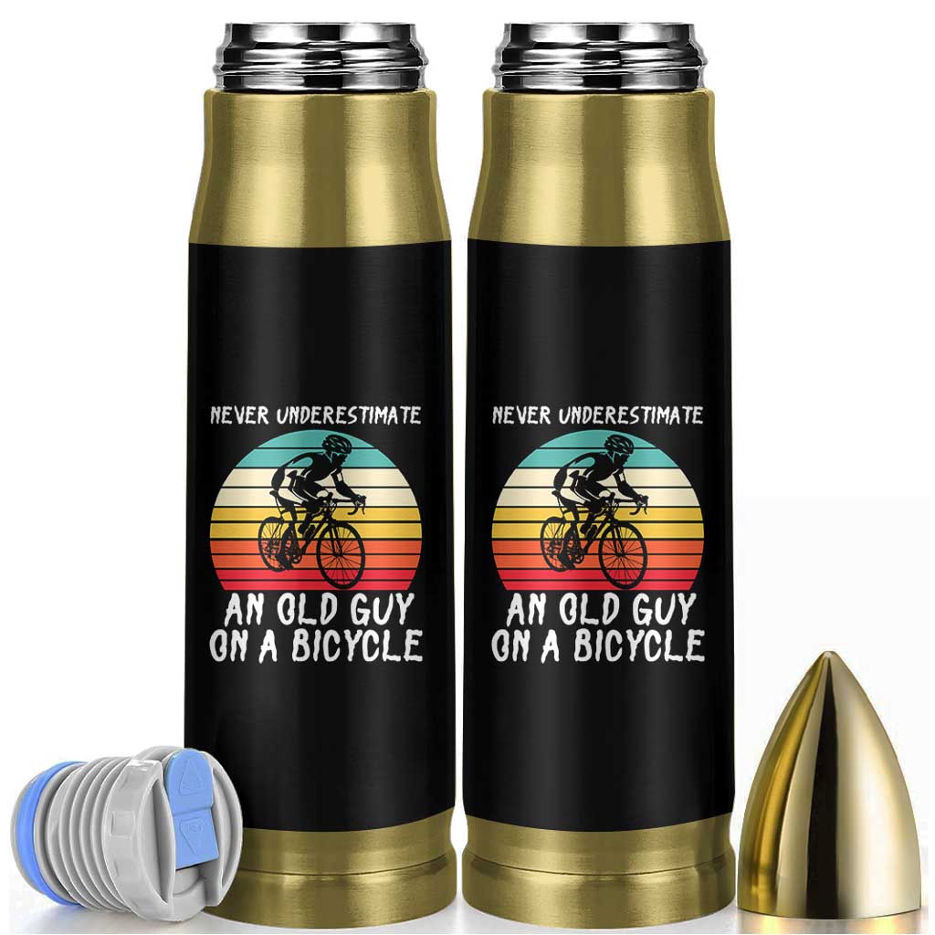 Never Underestimate An Old Guy On A Bicycle Bullet Tumbler Cycling Lover Gift