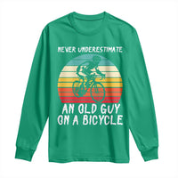 Never Underestimate An Old Guy On A Bicycle Long Sleeve Shirt Cycling Lover Gift