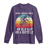 Never Underestimate An Old Guy On A Bicycle Long Sleeve Shirt Cycling Lover Gift