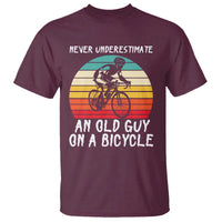 Never Underestimate An Old Guy On A Bicycle T Shirt Cycling Lover Gift