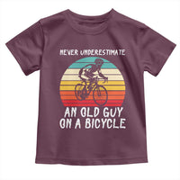 Never Underestimate An Old Guy On A Bicycle Toddler T Shirt Cycling Lover Gift
