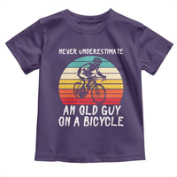 Never Underestimate An Old Guy On A Bicycle Toddler T Shirt Cycling Lover Gift
