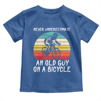 Never Underestimate An Old Guy On A Bicycle Toddler T Shirt Cycling Lover Gift