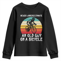 Never Underestimate An Old Guy On A Bicycle Youth Sweatshirt Cycling Lover Gift