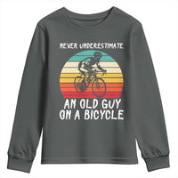 Never Underestimate An Old Guy On A Bicycle Youth Sweatshirt Cycling Lover Gift