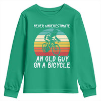 Never Underestimate An Old Guy On A Bicycle Youth Sweatshirt Cycling Lover Gift