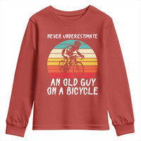 Never Underestimate An Old Guy On A Bicycle Youth Sweatshirt Cycling Lover Gift