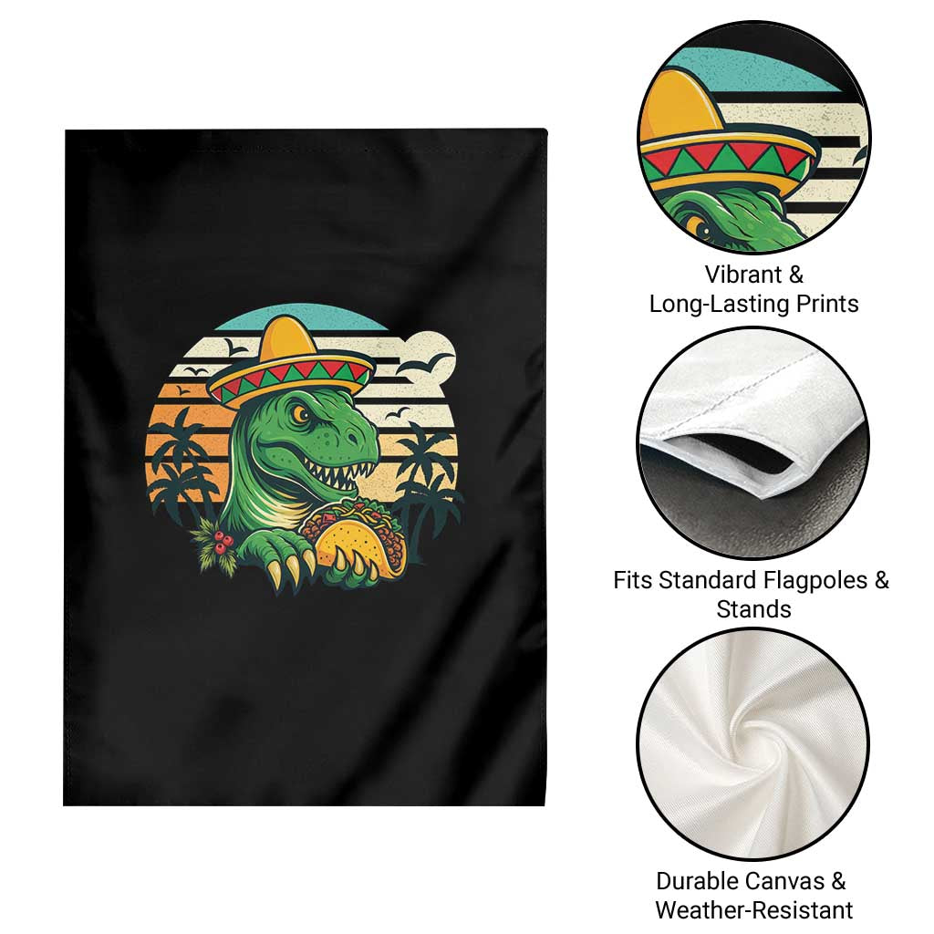 Funny Tacos Dinosaur Garden Flag Mexican Food Lover Gift - Wonder Print Shop