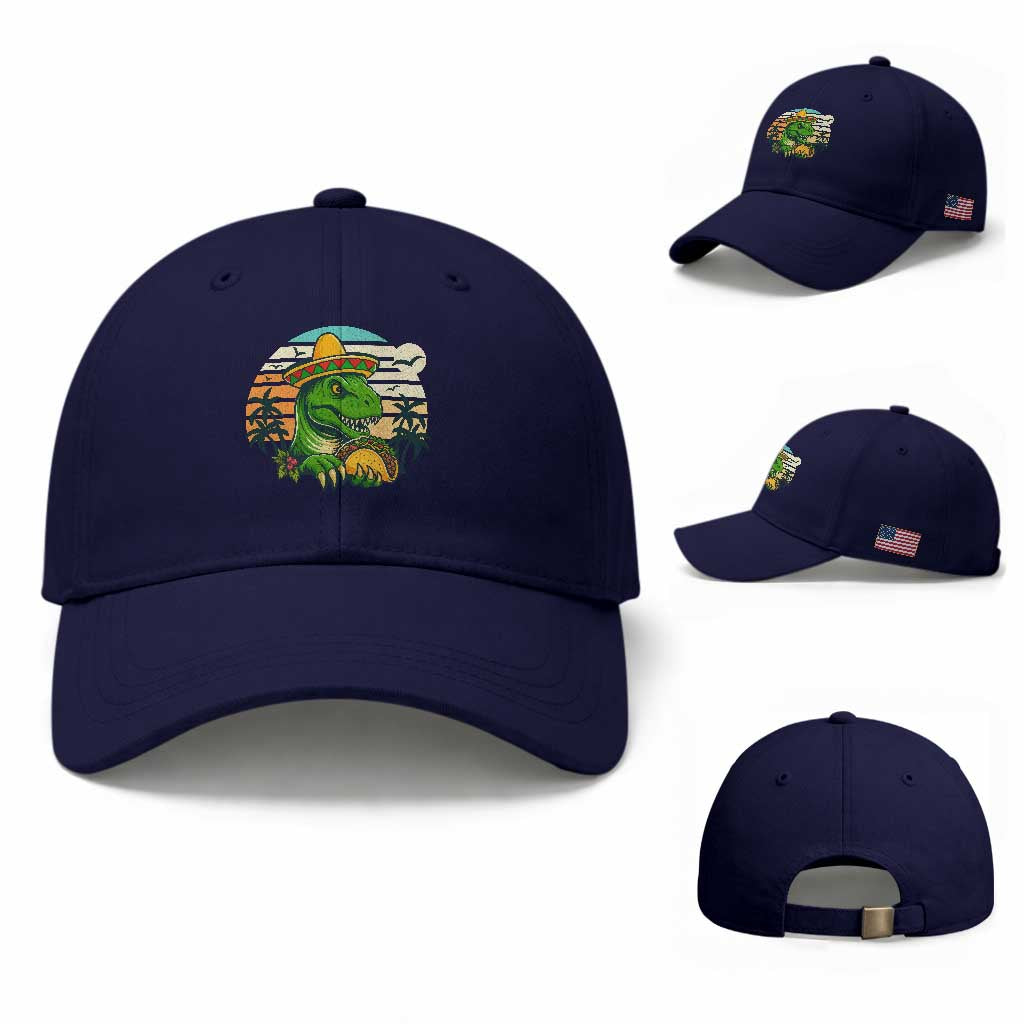 Funny Tacos Dinosaur Baseball Cap Mexican Food Lover Gift