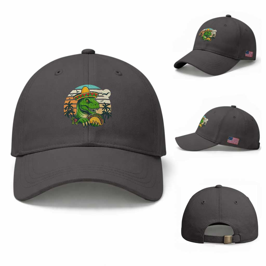 Funny Tacos Dinosaur Baseball Cap Mexican Food Lover Gift