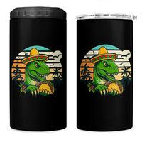 Funny Tacos Dinosaur 4 in 1 Can Cooler Tumbler Mexican Food Lover Gift