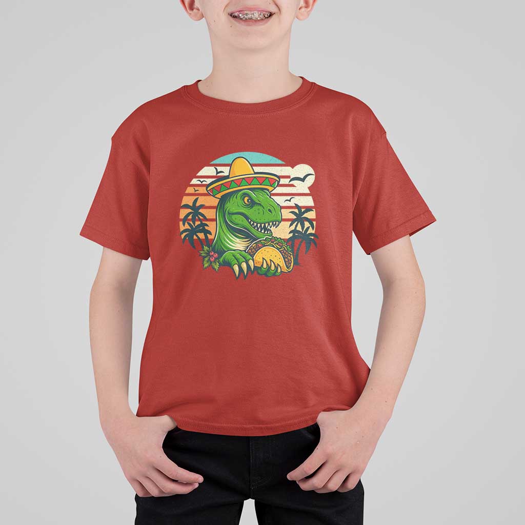 Funny Tacos Dinosaur T Shirt For Kid Mexican Food Lover Gift - Wonder Print Shop