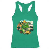 Funny Tacos Dinosaur Racerback Tank Top Mexican Food Lover Gift - Wonder Print Shop