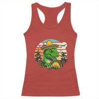 Funny Tacos Dinosaur Racerback Tank Top Mexican Food Lover Gift - Wonder Print Shop