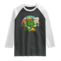 Funny Tacos Dinosaur Raglan Shirt Mexican Food Lover Gift - Wonder Print Shop