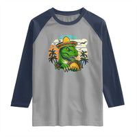 Funny Tacos Dinosaur Raglan Shirt Mexican Food Lover Gift - Wonder Print Shop