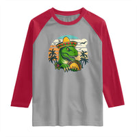 Funny Tacos Dinosaur Raglan Shirt Mexican Food Lover Gift - Wonder Print Shop