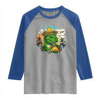 Funny Tacos Dinosaur Raglan Shirt Mexican Food Lover Gift - Wonder Print Shop