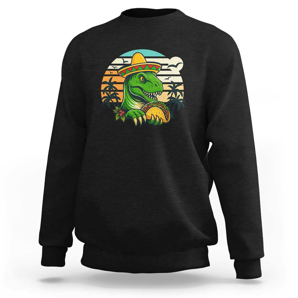 Funny Tacos Dinosaur Sweatshirt Mexican Food Lover Gift - Wonder Print Shop