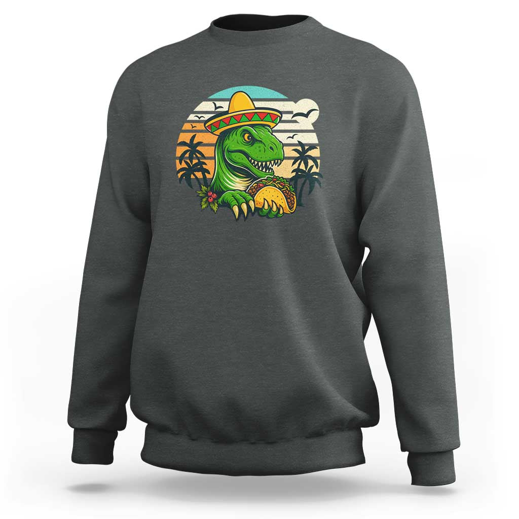 Funny Tacos Dinosaur Sweatshirt Mexican Food Lover Gift - Wonder Print Shop
