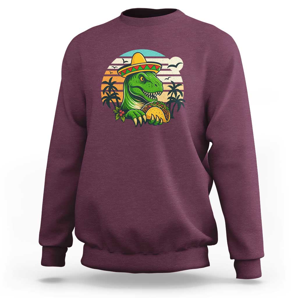 Funny Tacos Dinosaur Sweatshirt Mexican Food Lover Gift - Wonder Print Shop