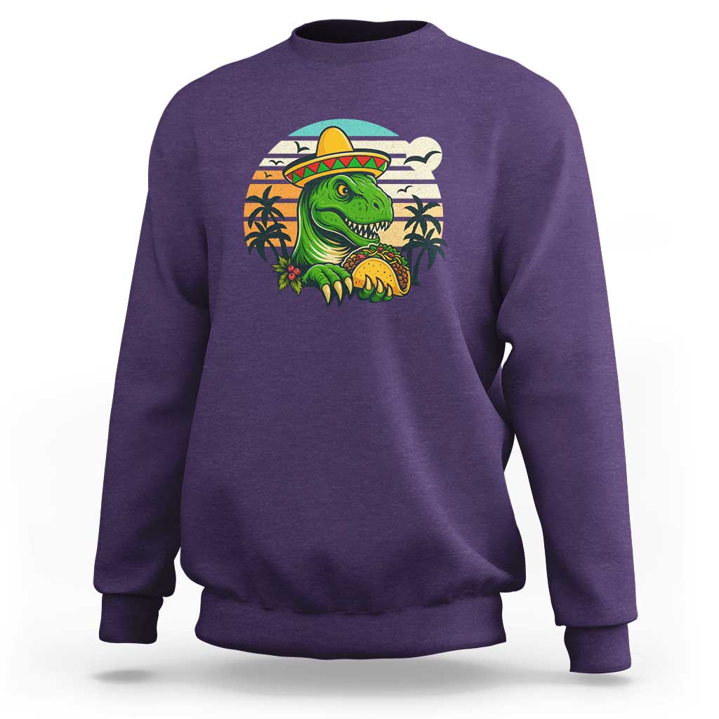 Funny Tacos Dinosaur Sweatshirt Mexican Food Lover Gift - Wonder Print Shop
