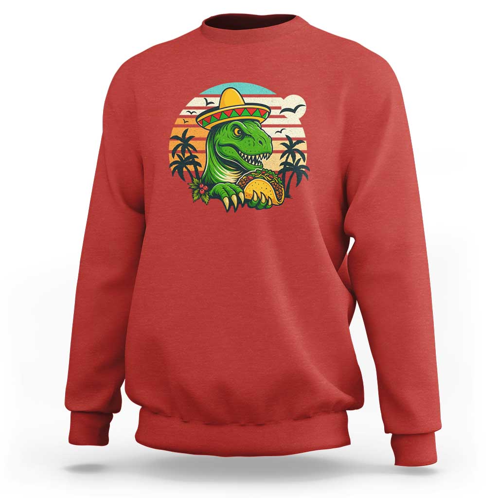 Funny Tacos Dinosaur Sweatshirt Mexican Food Lover Gift - Wonder Print Shop