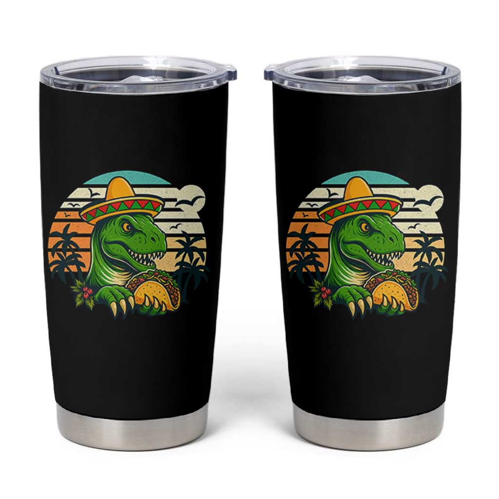 Funny Tacos Dinosaur Tumbler Cup Mexican Food Lover Gift