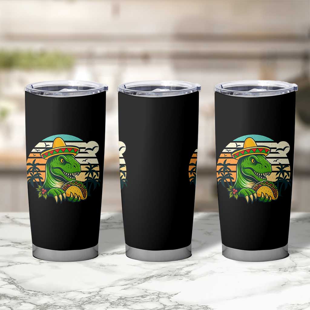 Funny Tacos Dinosaur Tumbler Cup Mexican Food Lover Gift