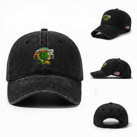 Funny Tacos Dinosaur Washed Cotton Baseball Cap Mexican Food Lover Gift