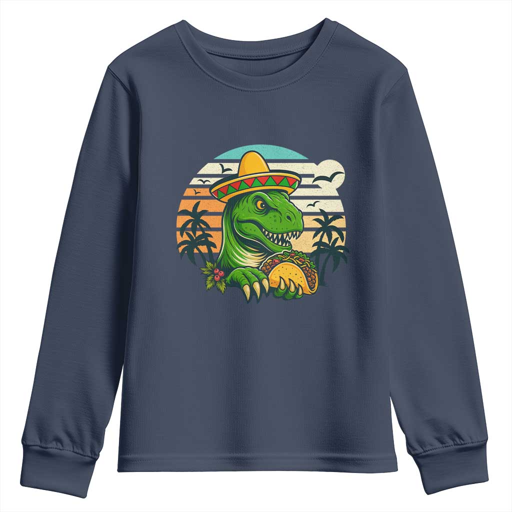 Funny Tacos Dinosaur Youth Sweatshirt Mexican Food Lover Gift - Wonder Print Shop