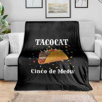 Funny Taco Cat Cinco De Meow Throw Blanket Mexican Food Lover Gift - Wonder Print Shop