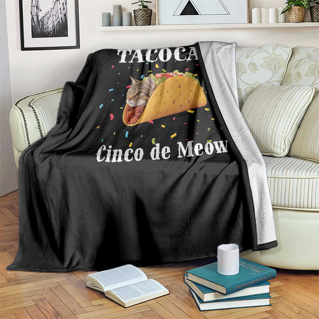Funny Taco Cat Cinco De Meow Throw Blanket Mexican Food Lover Gift - Wonder Print Shop