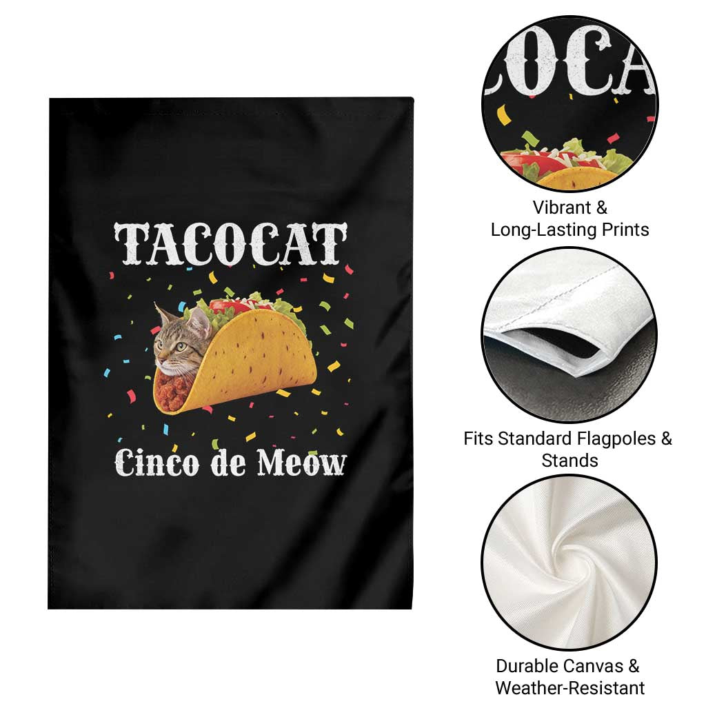 Funny Taco Cat Cinco De Meow Garden Flag Mexican Food Lover Gift - Wonder Print Shop