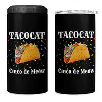 Funny Taco Cat Cinco De Meow 4 in 1 Can Cooler Tumbler Mexican Food Lover Gift